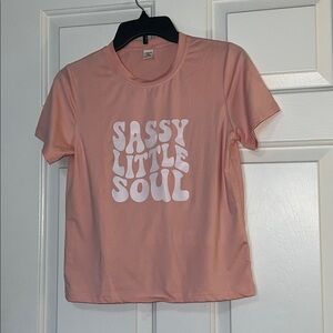 SHEIN Light Pink Kids Tee with Bold Print